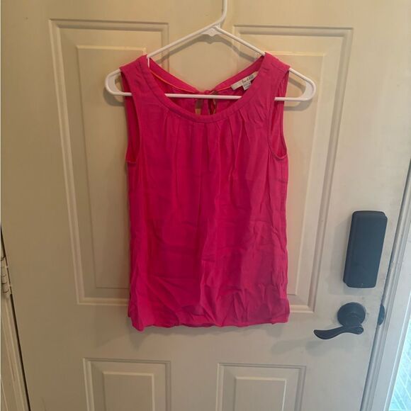 Boden Pink Ruched Tank Top with Back Tie Detail - Picture 2 of 4